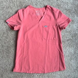 Figs Catarina One Pocket Scrub Top Hot Coral [HCL] – 1758 Size XS